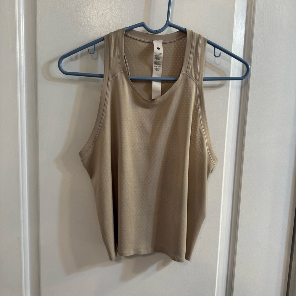 Lululemon Fast and Free Race Length Tank Top Bone